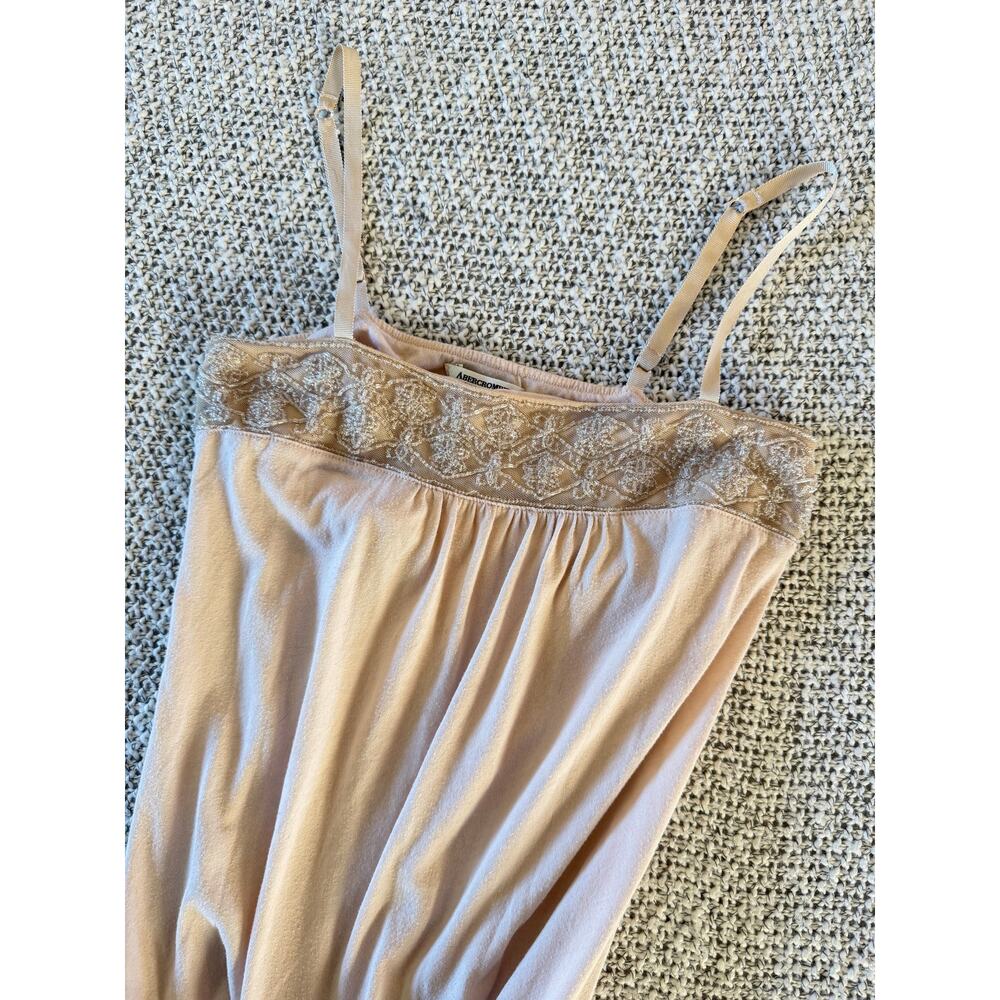 Vintage Y2K Abercrombie and Fitch Light Pink Babydoll embellished tank top - Picture 4 of 8